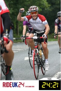 Malcolm completing the 300 miles bike ride